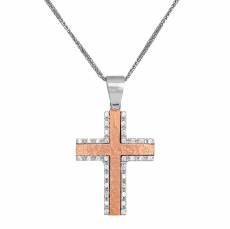 Γυναικείος σταυρός με αλυσίδα 14Κ C012979
