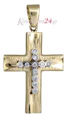 Γυναικείος σταυρός με ζιργκόν 017925