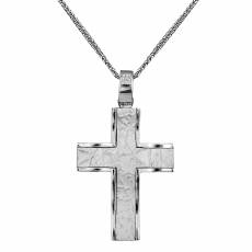 Λευκόχρυσος σταυρός με αλυσίδα c000036