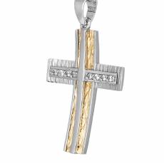 Γυναικείος σταυρός σε διχρωμία 018015