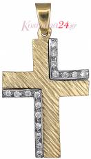 Γυναικείος σταυρός με ζιργκόν 018248
