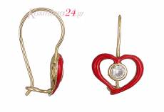 Χρυσά παιδικά σκουλαρίκια καρδιά 019231