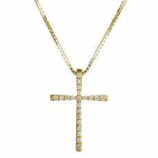 Χρυσός σταυρός Κ18 με διαμάντια 019562