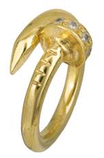 Επίχρυσο δαχτυλίδι καρφί 925 022915