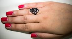 Μαύρο ασημένιο δαχτυλίδι με πέτρες 925 022922