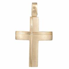 Βαπτιστικός σταυρός σε χρυσό Κ14 ματ λουστρέ 035292