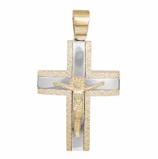Ανδρικός δίχρωμος σταυρός με τον Εσταυρωμένο Κ14 039682