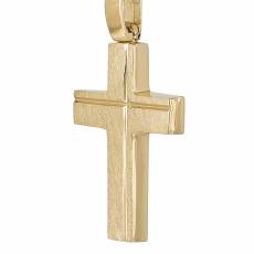 Αντρικός σταυρός βάπτισης από χρυσό Κ14 040455
