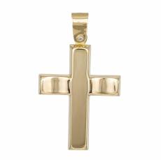 Χρυσός αντρικός βαπτιστικός σταυρός Κ14 041960