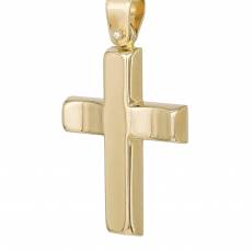 Χρυσός αντρικός βαπτιστικός σταυρός Κ14 041960