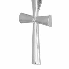 Λευκόχρυσος λουστρέ σταυρός Κ14 με ζιργκόν 046496