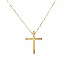 Γυναικείος χρυσός σταυρός με αλυσίδα Κ14 ματ 047808