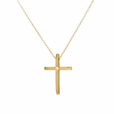Γυναικείος χρυσός σταυρός με αλυσίδα Κ14 ματ 047808