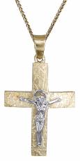 Δίχρωμος σταυρός με Εσταυρωμένο Κ14 C002515