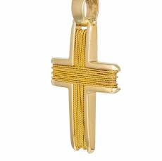 Χρυσός σταυρός με σύρμα 18Κ 013041
