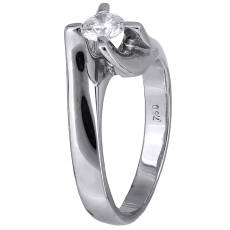 Δαχτυλίδι λευκόχρυσο μονόπετρο με διαμάντι 18K