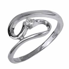 Μονόπετρο δαχτυλίδι λευκόχρυσο 18 K 015287
