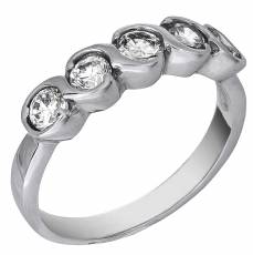 Λευκόχρυσο σειρέ δαχτυλίδι 14K 001953