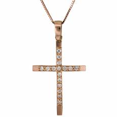 Ροζ gold σταυρός K18 C020173