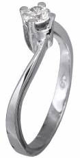 Μονόπετρο λευκόχρυσο δαχτυλίδι 14 K 002124