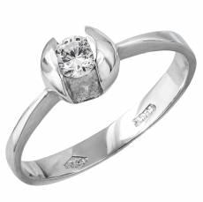 Μονόπετρο δαχτυλίδι λευκόχρυσο Κ14 009706