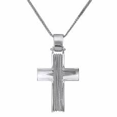Ανδρικός σταυρός με σύρμα Κ14 σετ με αλυσίδα 010834C
