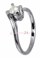 Μονόπετρο λευκόχρυσο δαχτυλίδι 18Κ με διαμάντι 011581
