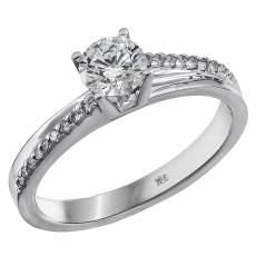 Λευκόχρυσο δαχτυλίδι 18Κ με διαμάντια 011590