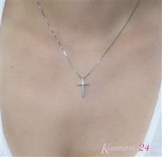 Γυναικείος σταυρός με διαμάντια Κ18 026639