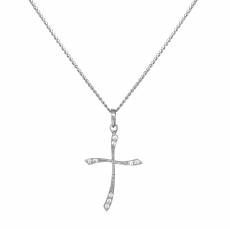 Λευκόχρυσος γυναικείος σταυρός Κ14 C012919