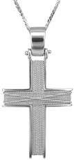 Λευκόχρυσος σταυρός με αλυσίδα Κ14 014264C