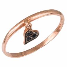Ροζ δαχτυλίδι Κ14 με καρδούλα 016683