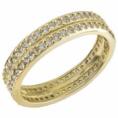 Χρυσό δαχτυλίδι βέρα Κ14  ολόπετρο 016941