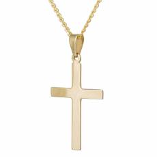 Χρυσός σταυρός με αλυσίδα Κ14 017224C