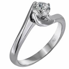 Μονόπετρο δαχτυλίδι λευκόχρυσο 18Κ με διαμάντι 018731