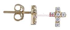 Χρυσά σκουλαρίκια σταυρός Κ14 019138