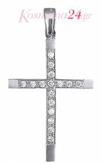Γυναικείος σταυρός με διαμάντια Κ18 022155
