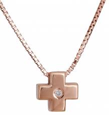 Ροζ χρυσός σταυρός Κ18 019571