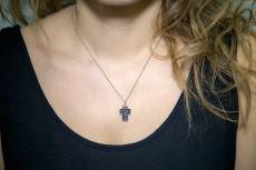 Γυναικείος ασημένιος σταυρός με ζιργκόν 925 020875