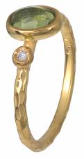 Δαχτυλίδι γυναικείο με peridot και διαμάντι Κ18 021080