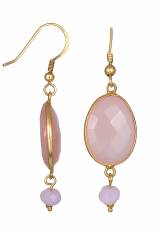 Σκουλαρίκια με ροζ Quartz 021557