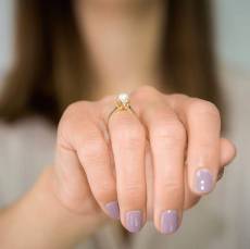 Δαχτυλίδι χρυσό Κ14 με μαργαριτάρι 021968