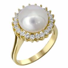 Χρυσό δαχτυλίδι με μαργαριτάρι Κ14 022037