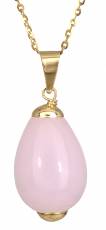 Γυναικείο κολιέ με ροζ Quartz πέτρα C023055