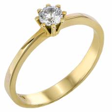 Χρυσό μονόπετρο δαχτυλίδι με ζιργκόν 14Κ 023828