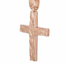 Γυναικείος ροζ gold σταυρός Κ14 024425