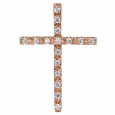 Γυναικείος σταυρός ροζ με ζιργκόν 14Κ 024427