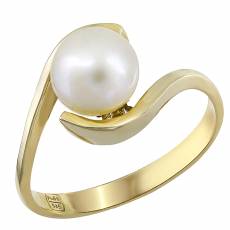 Χρυσό δαχτυλίδι Κ14 με μαργαριτάρι 024455