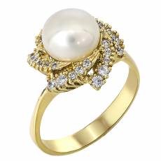 Γυναικείο δαχτυλίδι με μαργαριτάρι 14Κ 024678