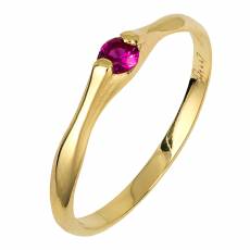 Γυναικείο δαχτυλίδι με κόκκινη ζιργκόν 14Κ 024750